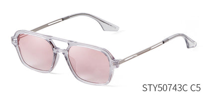 Women’s Square Full Frame Sunglasses With AC Lens Material In Pink, Perfect For Spring