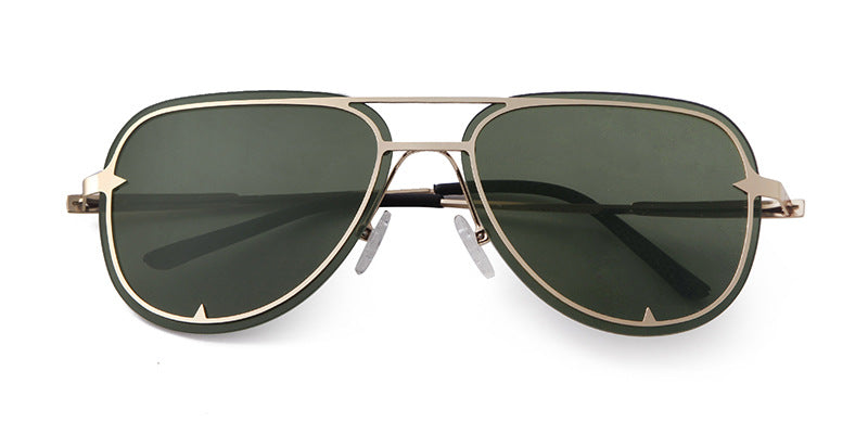 Unisex Aviator Sunglasses With Full Frame And AC Lens Material In Black, Perfect For Spring