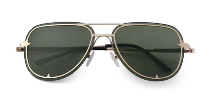 Unisex Aviator Sunglasses With Full Frame And AC Lens Material In Black, Perfect For Spring