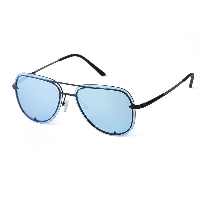 Unisex Aviator Sunglasses With Full Frame And AC Lens Material In Black, Perfect For Spring