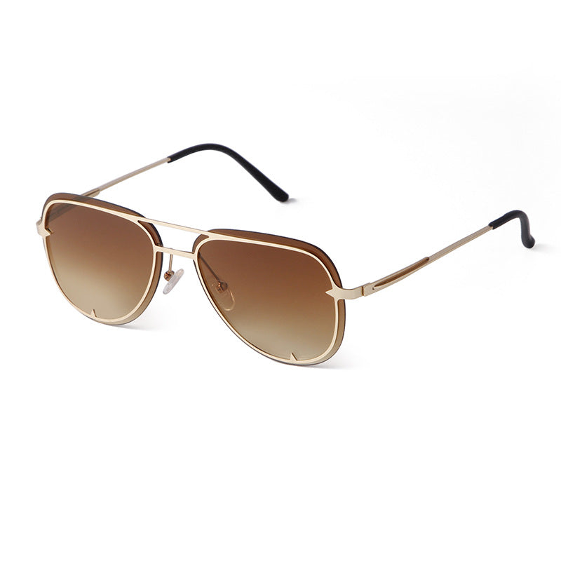 Unisex Aviator Sunglasses With Full Frame And AC Lens Material In Black, Perfect For Spring