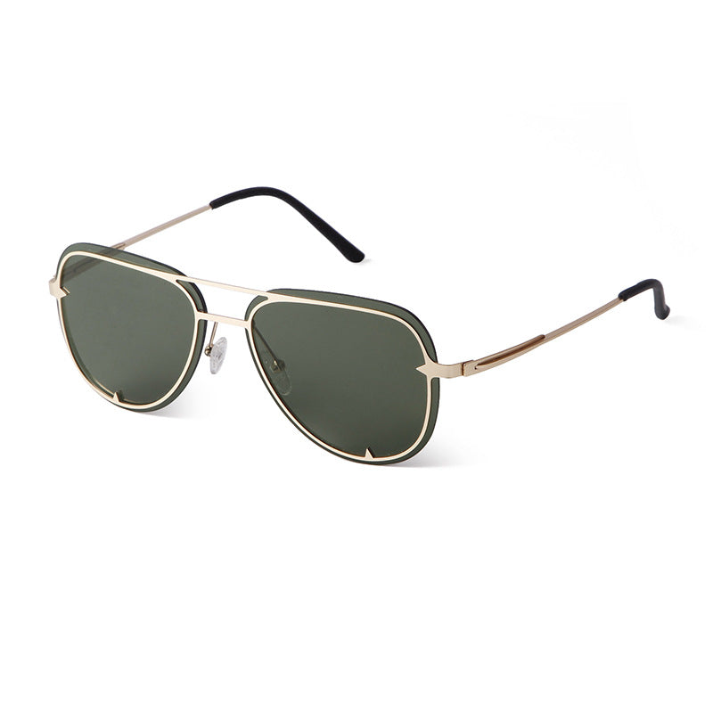 Unisex Aviator Sunglasses With Full Frame And AC Lens Material In Black, Perfect For Spring