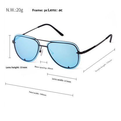 Unisex Aviator Sunglasses With Full Frame And AC Lens Material In Black, Perfect For Spring