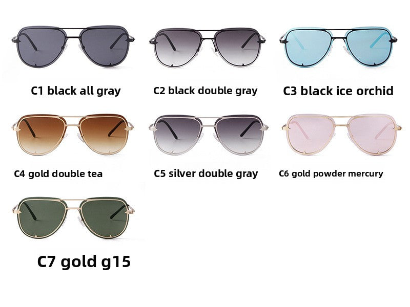 Unisex Aviator Sunglasses With Full Frame And AC Lens Material In Black, Perfect For Spring