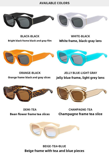 Unisex Square Full Frame Sunglasses With AC Lens Material In Black For Spring And Summer