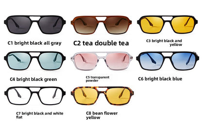 Women’s Square Full Frame Sunglasses With AC Lens Material In Pink, Perfect For Spring