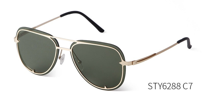 Unisex Aviator Sunglasses With Full Frame And AC Lens Material In Black, Perfect For Spring