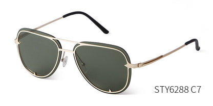 Unisex Aviator Sunglasses With Full Frame And AC Lens Material In Black, Perfect For Spring