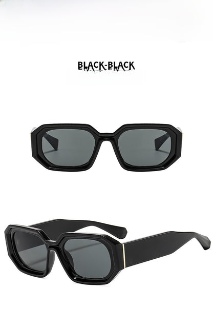 Unisex Square Full Frame Sunglasses With AC Lens Material In Black For Spring And Summer