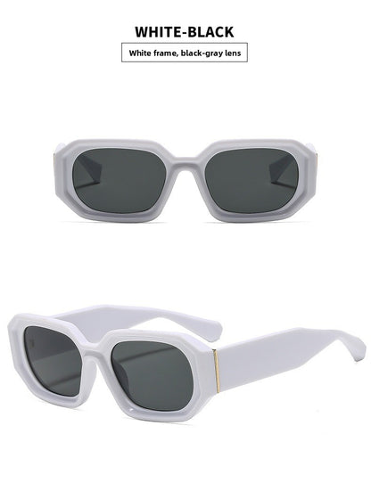 Unisex Square Full Frame Sunglasses With AC Lens Material In Black For Spring And Summer