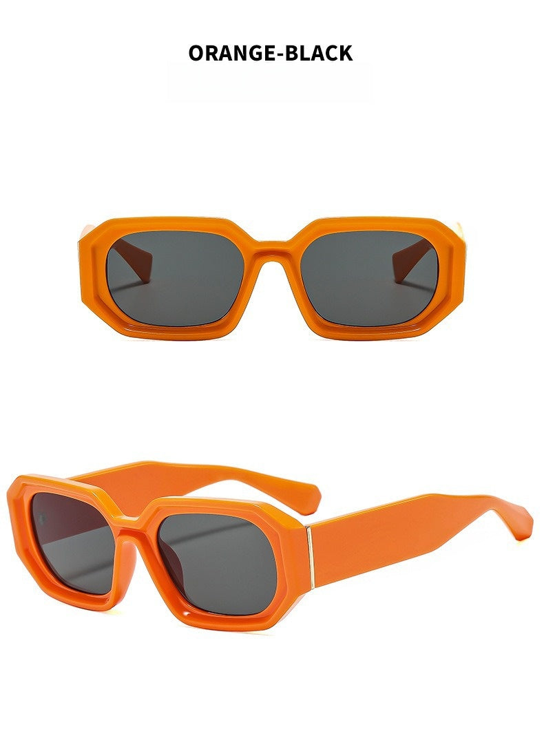 Unisex Square Full Frame Sunglasses With AC Lens Material In Black For Spring And Summer