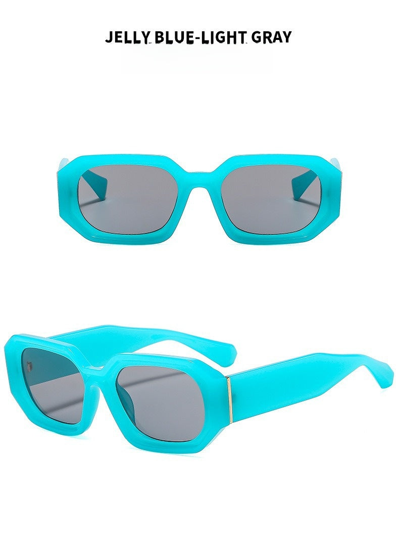 Unisex Square Full Frame Sunglasses With AC Lens Material In Black For Spring And Summer