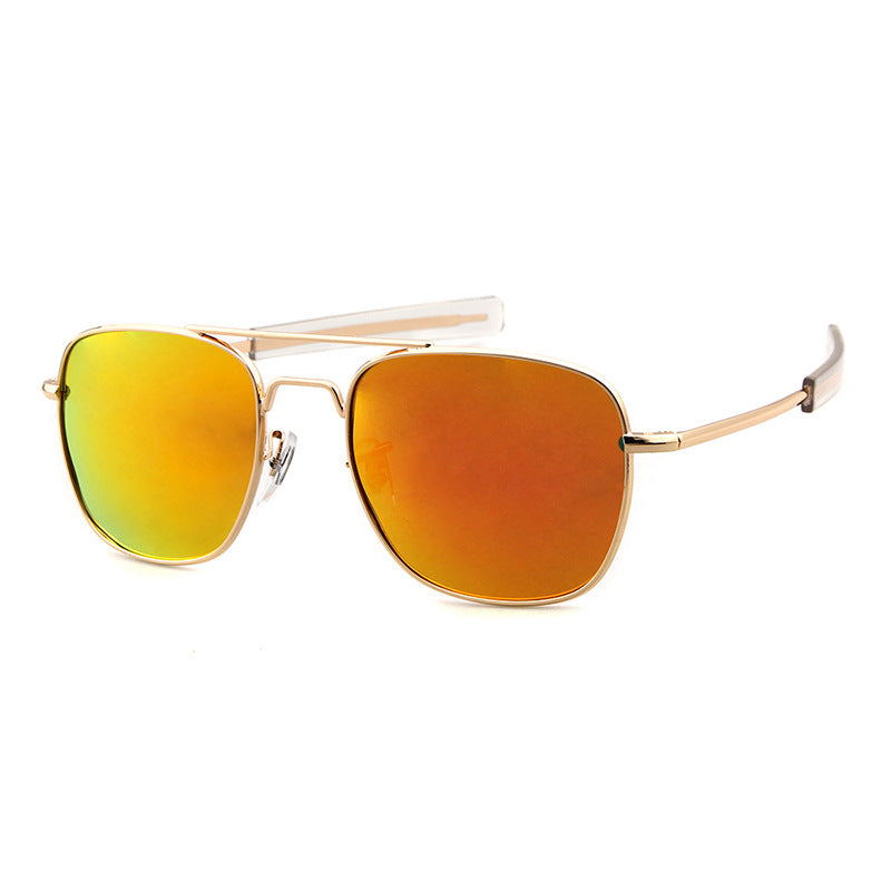 Unisex Aviator Sunglasses With Full Frame And Tac Lens Material In Golden, Perfect For Spring