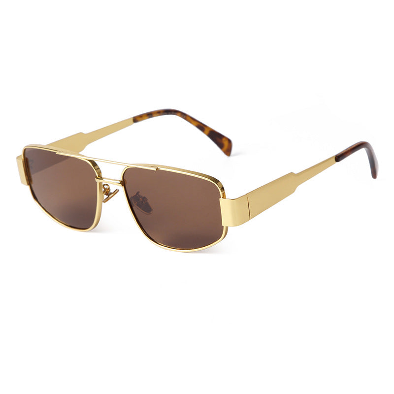 Men's Full Frame Polygons Sunglasses With PC Lens Material In Silver For Spring