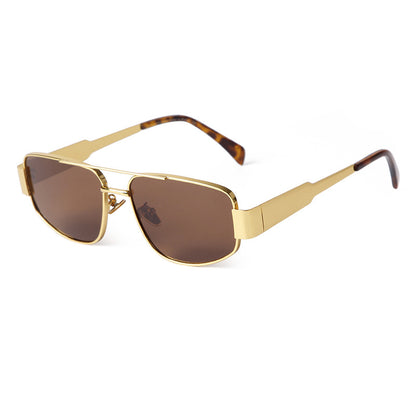 Men's Full Frame Polygons Sunglasses With PC Lens Material In Silver For Spring
