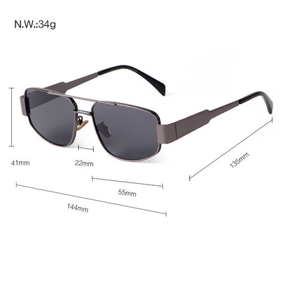 Men's Full Frame Polygons Sunglasses With PC Lens Material In Silver For Spring