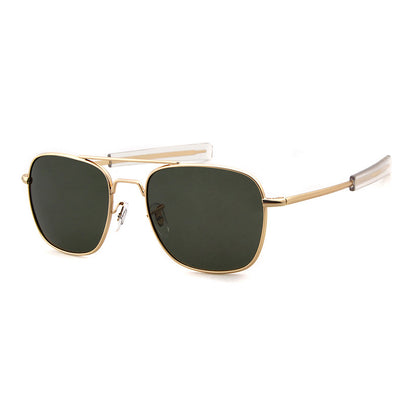 Unisex Aviator Sunglasses With Full Frame And Tac Lens Material In Golden, Perfect For Spring