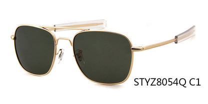 Unisex Aviator Sunglasses With Full Frame And Tac Lens Material In Golden, Perfect For Spring