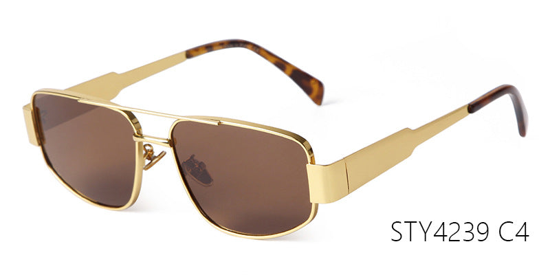 Men's Full Frame Polygons Sunglasses With PC Lens Material In Silver For Spring