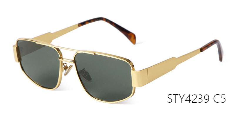 Men's Full Frame Polygons Sunglasses With PC Lens Material In Silver For Spring