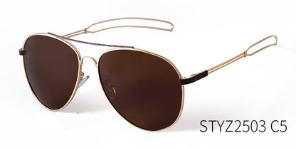 Men's Full Frame Toad Glasses Sunglasses With Tac Lens Material In Golden, Perfect For Party