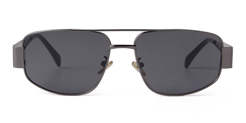 Men's Full Frame Polygons Sunglasses With PC Lens Material In Silver For Spring