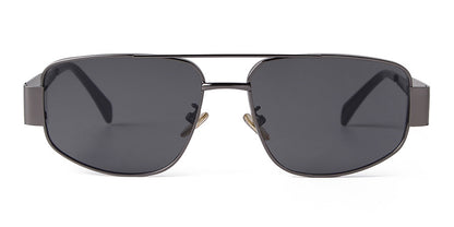 Men's Full Frame Polygons Sunglasses With PC Lens Material In Silver For Spring