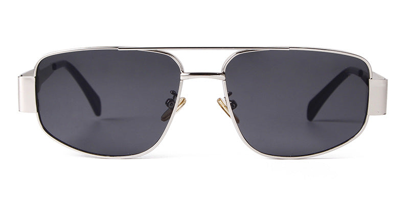 Men's Full Frame Polygons Sunglasses With PC Lens Material In Silver For Spring