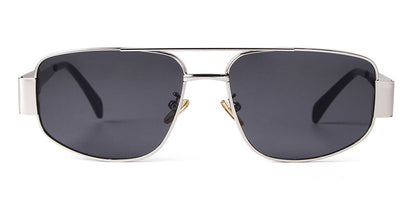 Men's Full Frame Polygons Sunglasses With PC Lens Material In Silver For Spring