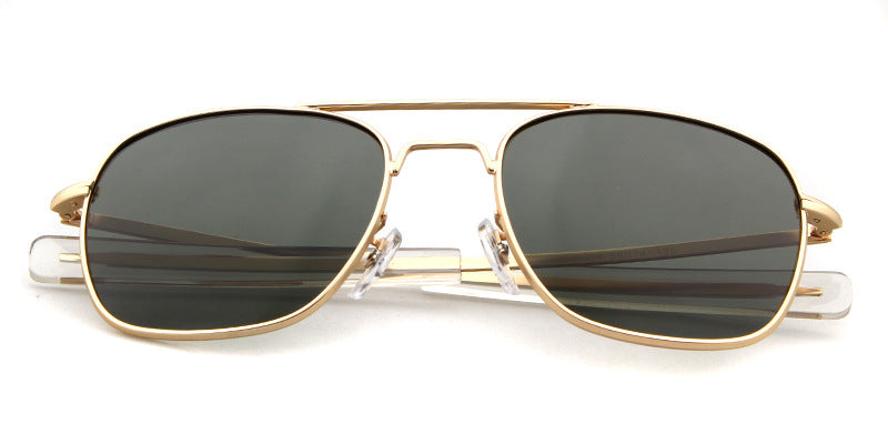 Unisex Aviator Sunglasses With Full Frame And Tac Lens Material In Golden, Perfect For Spring