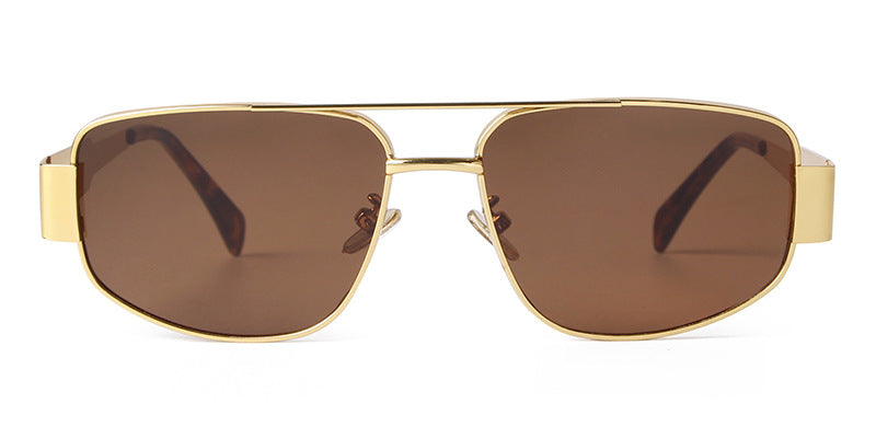 Men's Full Frame Polygons Sunglasses With PC Lens Material In Silver For Spring
