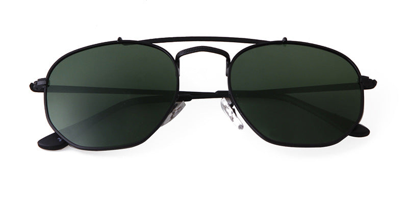 Full Frame Polygons Sunglasses With Tac Lens Material In Golden, Perfect For Travel And Spring Season