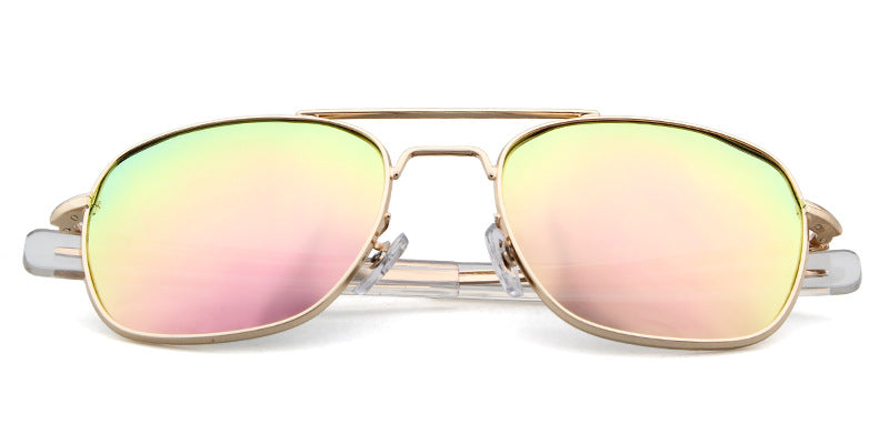 Unisex Aviator Sunglasses With Full Frame And Tac Lens Material In Golden, Perfect For Spring