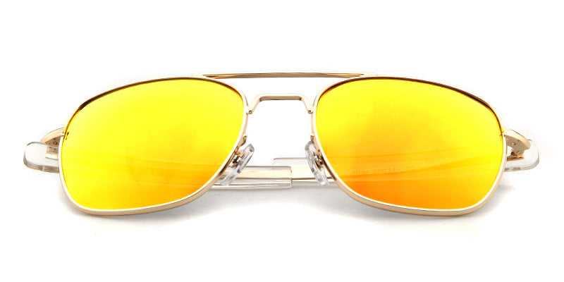 Unisex Aviator Sunglasses With Full Frame And Tac Lens Material In Golden, Perfect For Spring