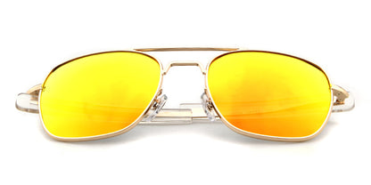 Unisex Aviator Sunglasses With Full Frame And Tac Lens Material In Golden, Perfect For Spring