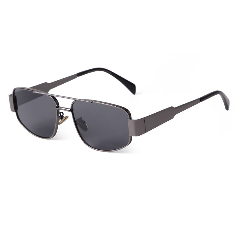 Men's Full Frame Polygons Sunglasses With PC Lens Material In Silver For Spring