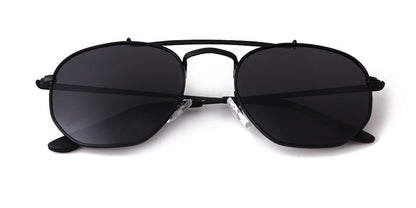 Full Frame Polygons Sunglasses With Tac Lens Material In Golden, Perfect For Travel And Spring Season