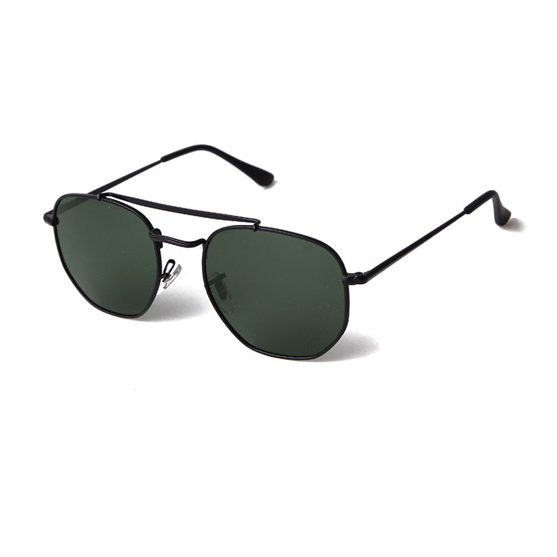 Full Frame Polygons Sunglasses With Tac Lens Material In Golden, Perfect For Travel And Spring Season