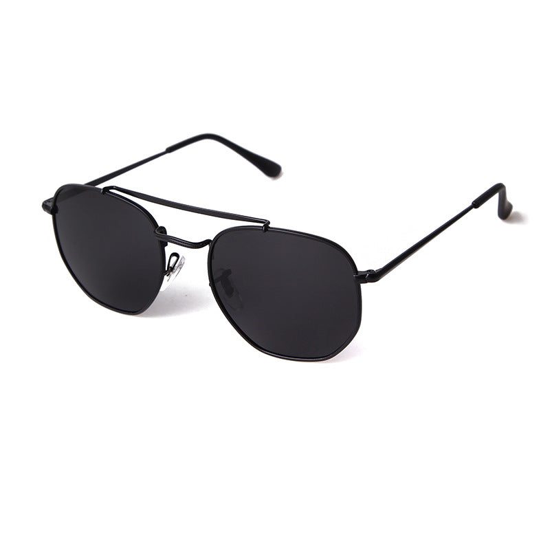 Full Frame Polygons Sunglasses With Tac Lens Material In Golden, Perfect For Travel And Spring Season