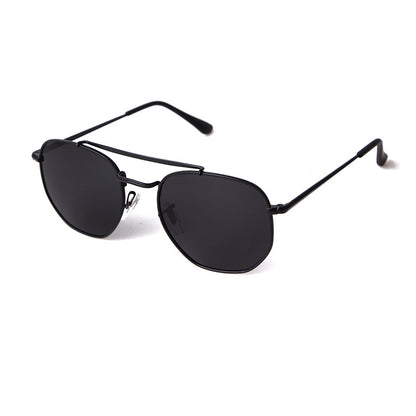Full Frame Polygons Sunglasses With Tac Lens Material In Golden, Perfect For Travel And Spring Season