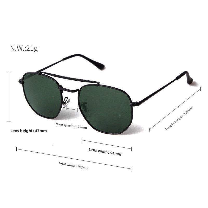 Full Frame Polygons Sunglasses With Tac Lens Material In Golden, Perfect For Travel And Spring Season