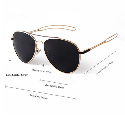 Men's Full Frame Toad Glasses Sunglasses With Tac Lens Material In Golden, Perfect For Party