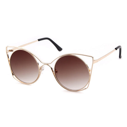 Women's Round Frame Full Frame Sunglasses With Ac Lens Material In Golden, Perfect For Spring