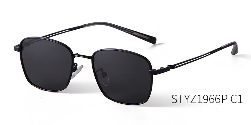 Unisex Polygons Full Frame Sunglasses With Tac Lens Material In Black, Perfect For Spring Season