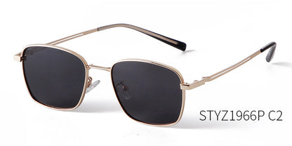 Unisex Polygons Full Frame Sunglasses With Tac Lens Material In Black, Perfect For Spring Season
