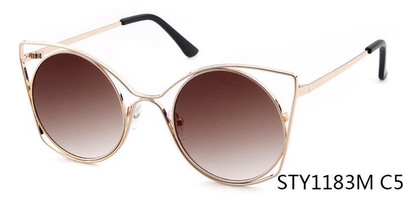 Women's Round Frame Full Frame Sunglasses With Ac Lens Material In Golden, Perfect For Spring
