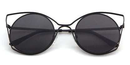 Women's Round Frame Full Frame Sunglasses With Ac Lens Material In Golden, Perfect For Spring