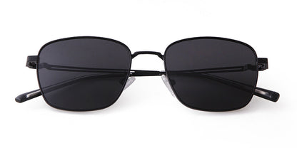 Unisex Polygons Full Frame Sunglasses With Tac Lens Material In Black, Perfect For Spring Season