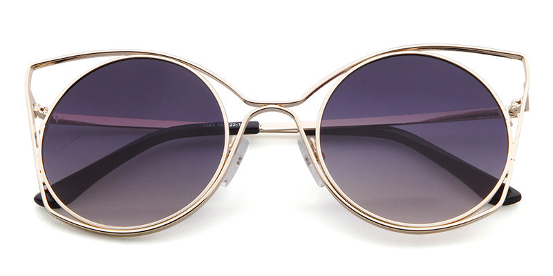 Women's Round Frame Full Frame Sunglasses With Ac Lens Material In Golden, Perfect For Spring