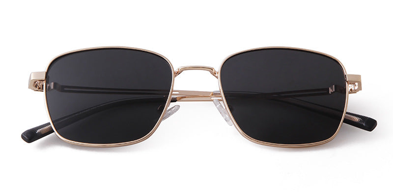 Unisex Polygons Full Frame Sunglasses With Tac Lens Material In Black, Perfect For Spring Season